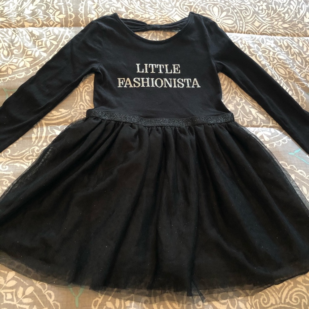 Black dress with tutu-little fashionista